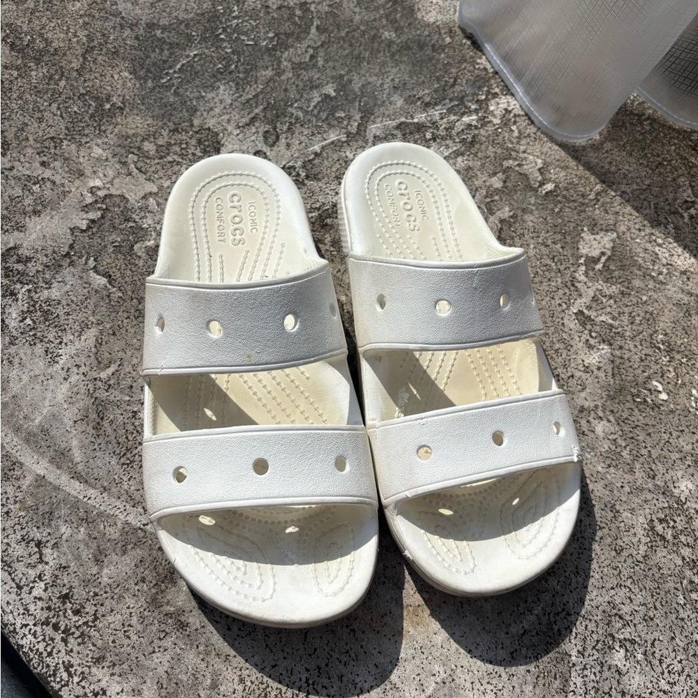 CROCS White Slide Sandals